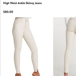 River Island high waisted skinny jeans. Size 6. Ecru. Excellent condition.